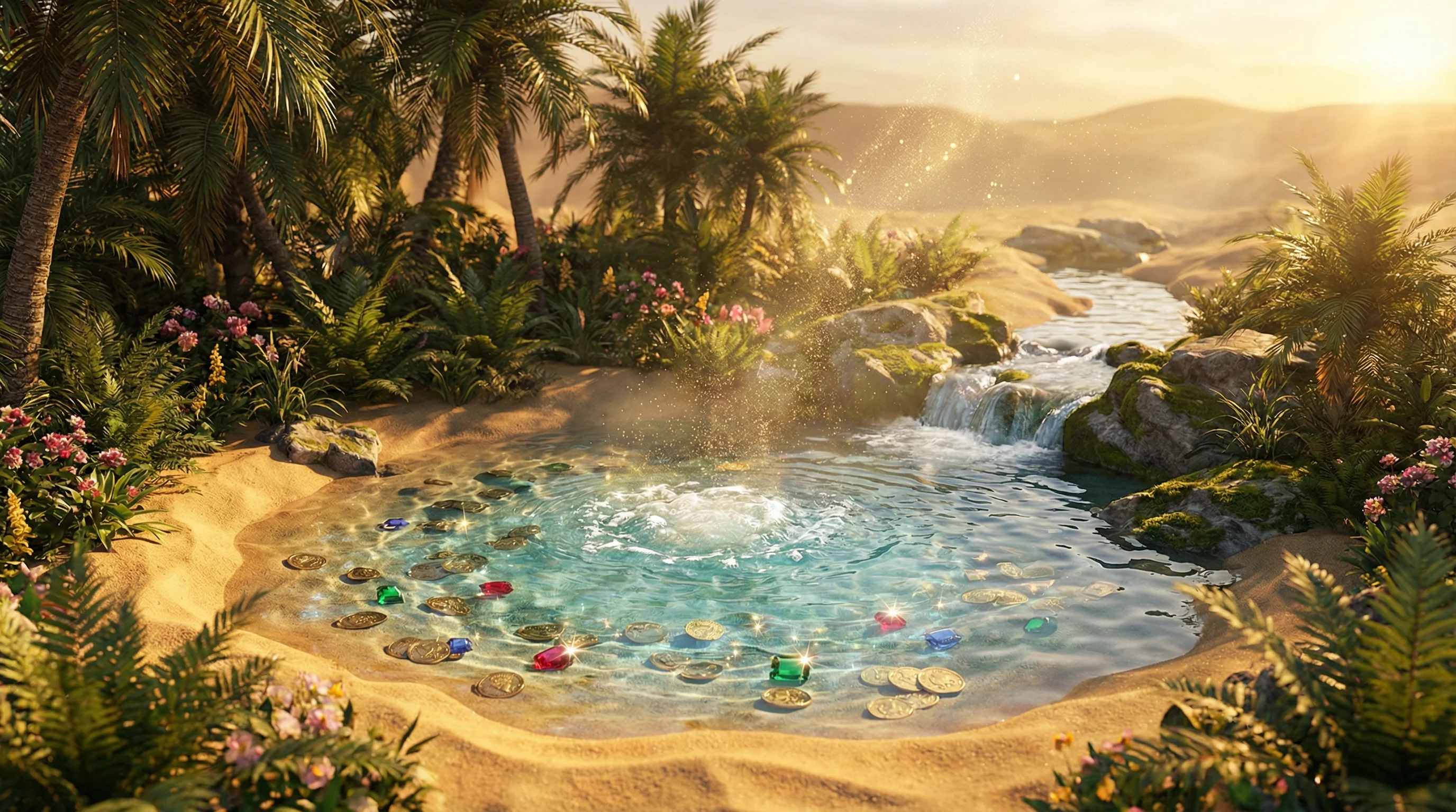 pg娱乐城每周返水沙漠甘泉金币宝石清泉