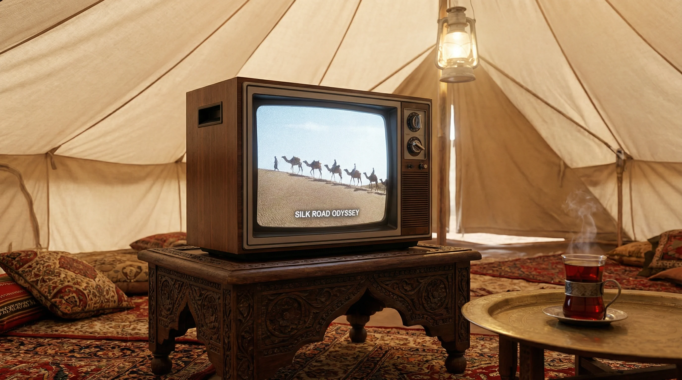 pg娱乐城沙漠纪录片古老电视机阿拉伯红茶丝绸之路